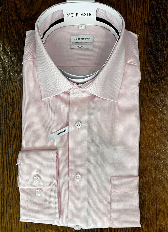 Non Iron Business Shirt | Regular Fit | Single Cuff | Pink Weave