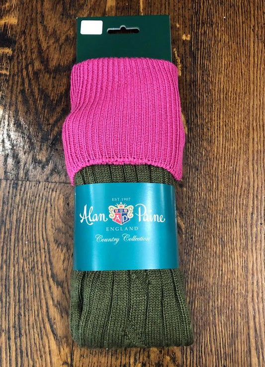 Ladies Shooting Socks | Pink & Olive