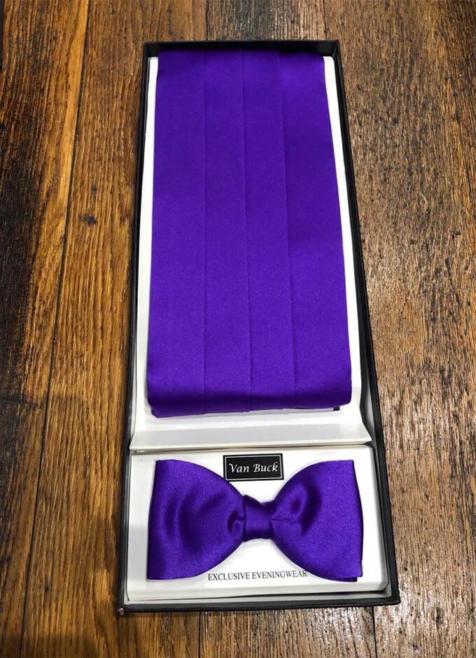 Purple Cummerbund and Bow Tie Set