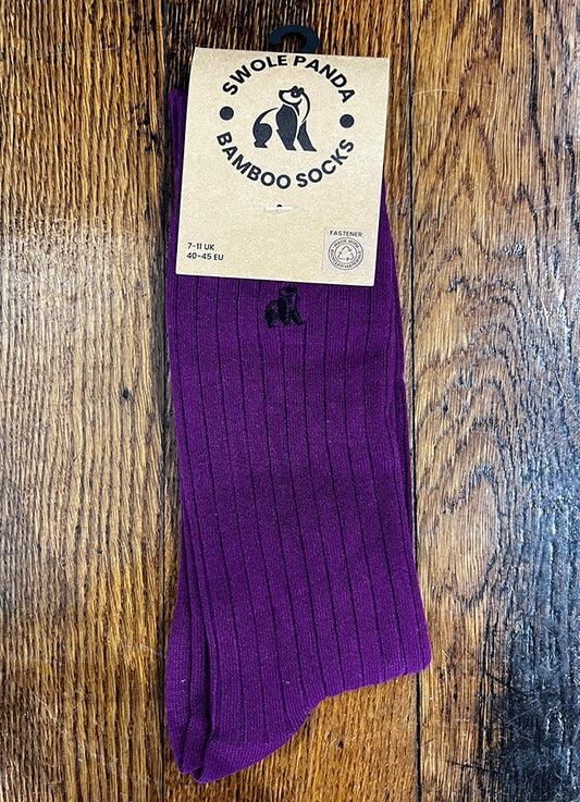 Swole Panda | Purple Ribbed Socks