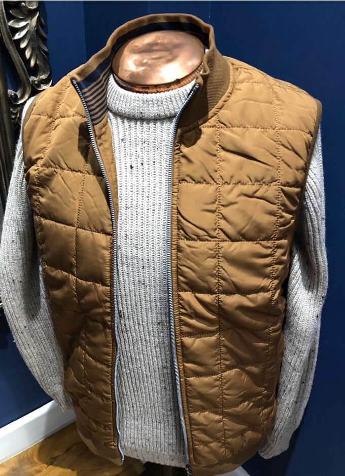 Quilted Gilet | Camel