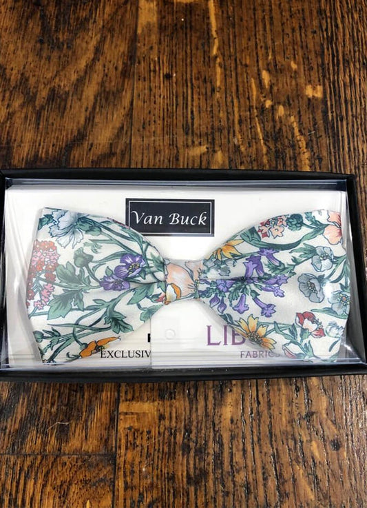 Silk Pre Tied Bow | Rachel Ivory | Made with Liberty Fabric