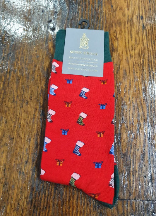 Scott Nichol Christmas Gift Socks Red