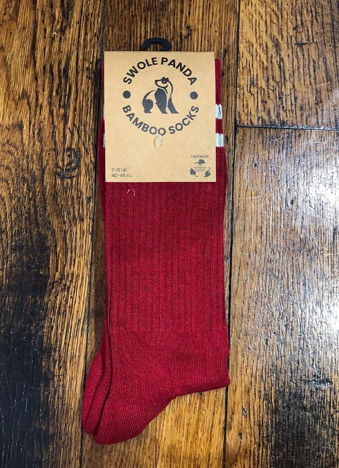 Swole Panda | Red Athletic Socks