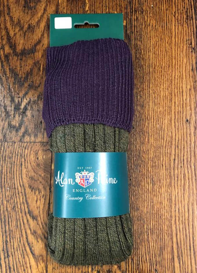 Ladies Shooting Socks | Lilac & Olive