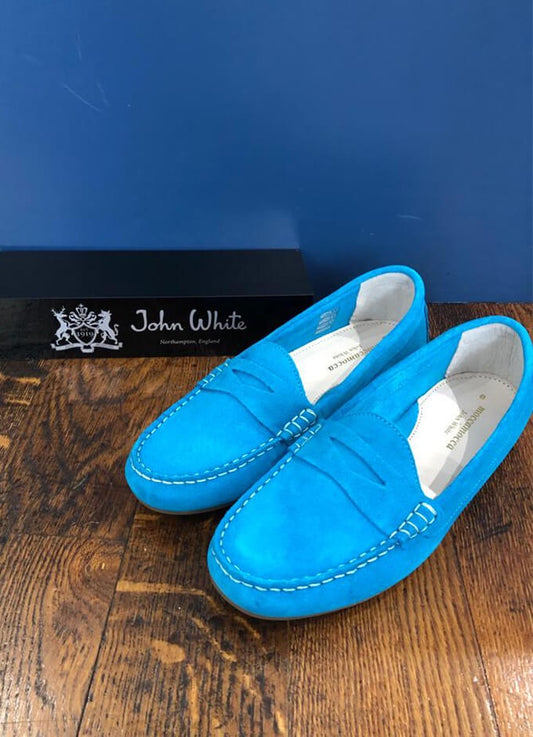 Amelie Suede Moccasin | Turquoise